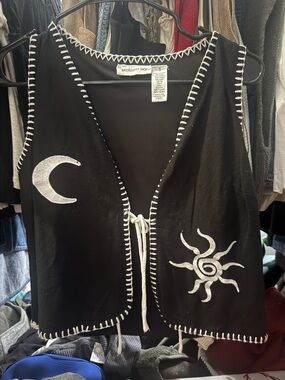 Black front tie vest